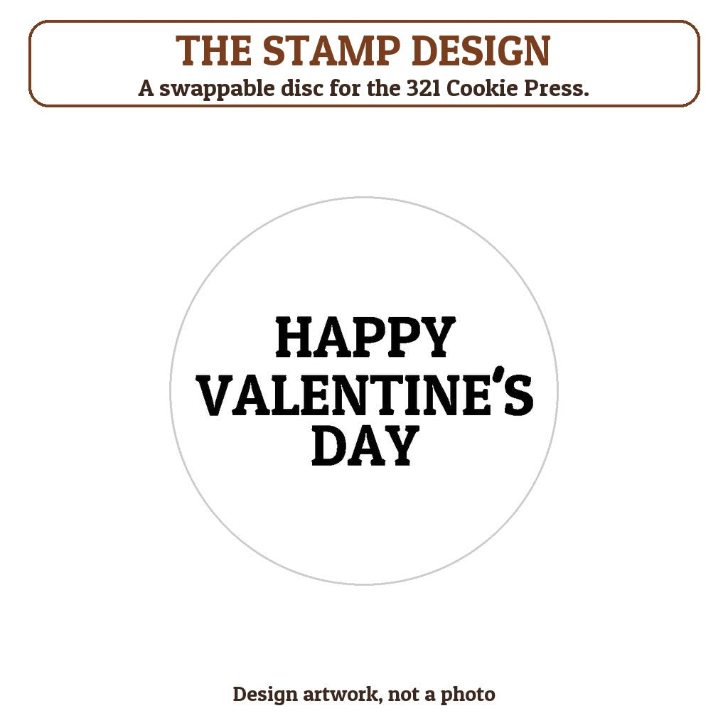 Happy Valentine's Day cookie stamp - the stamp design artwork