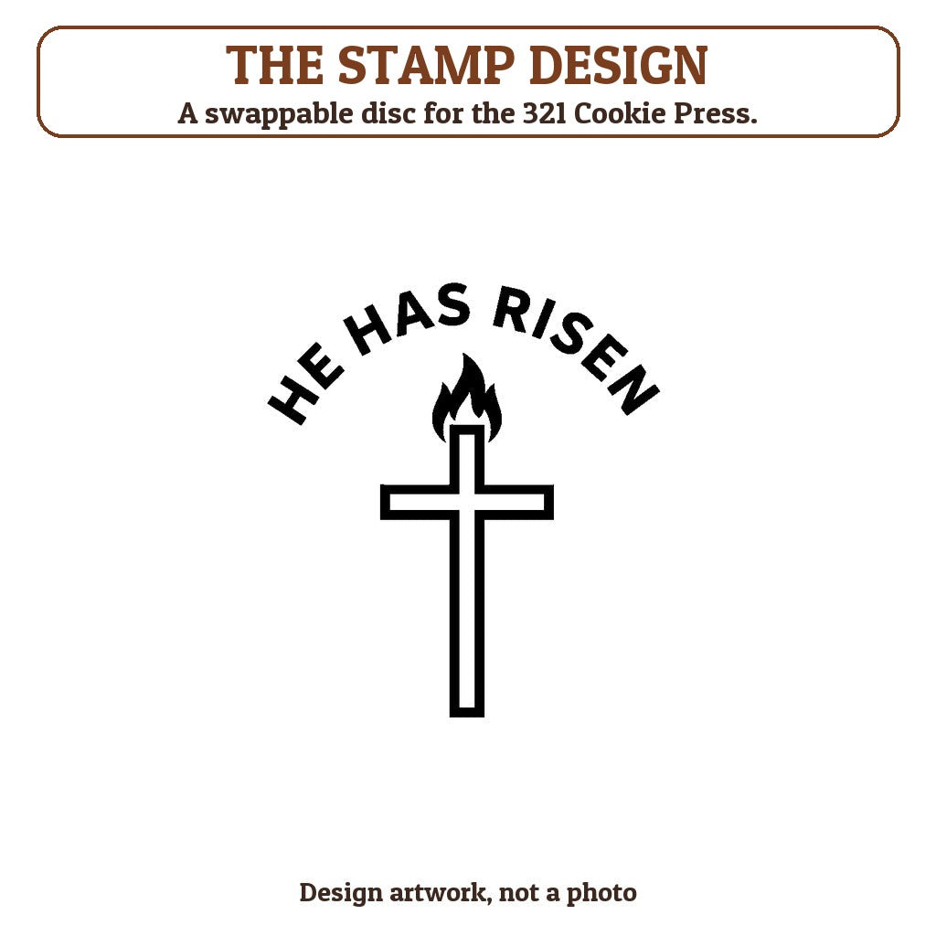 He Has Risen Cross cookie stamp - the stamp design artwork