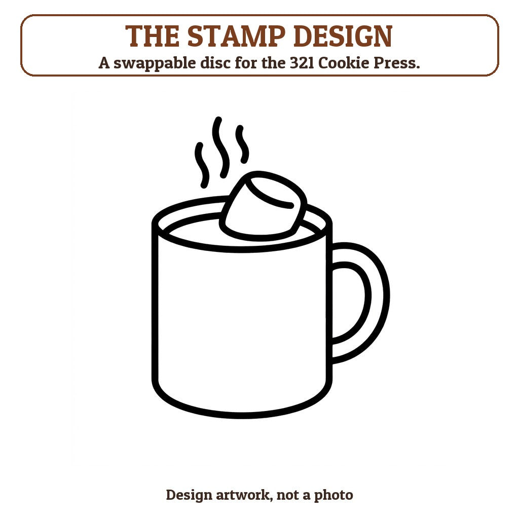 Hot Cocoa Mug cookie stamp - the stamp design artwork