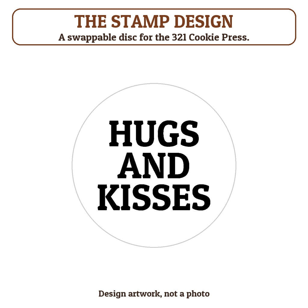 Hugs and Kisses cookie stamp - the stamp design artwork