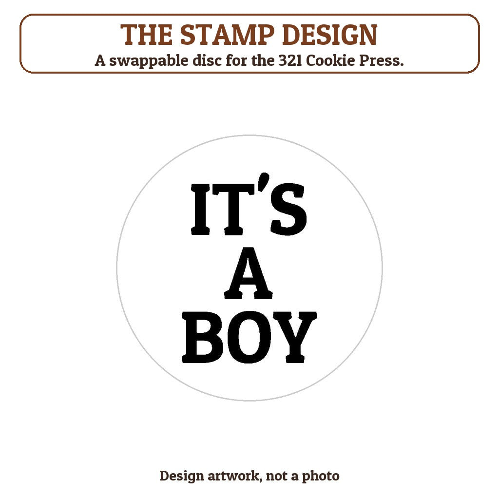 It's a Boy cookie stamp - the stamp design artwork
