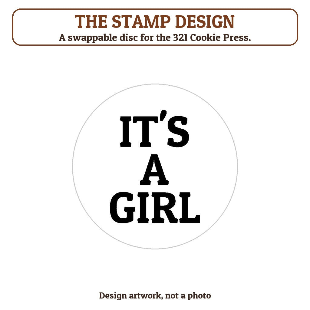 It's a Girl cookie stamp - the stamp design artwork
