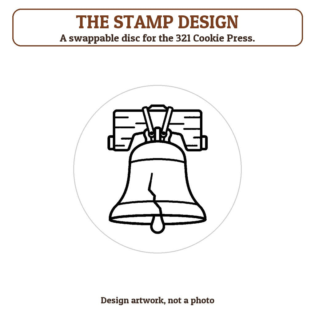 Liberty Bell cookie stamp - the stamp design artwork