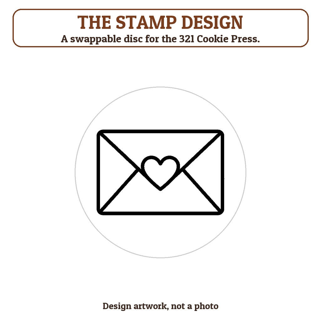 Love Letter cookie stamp - the stamp design artwork