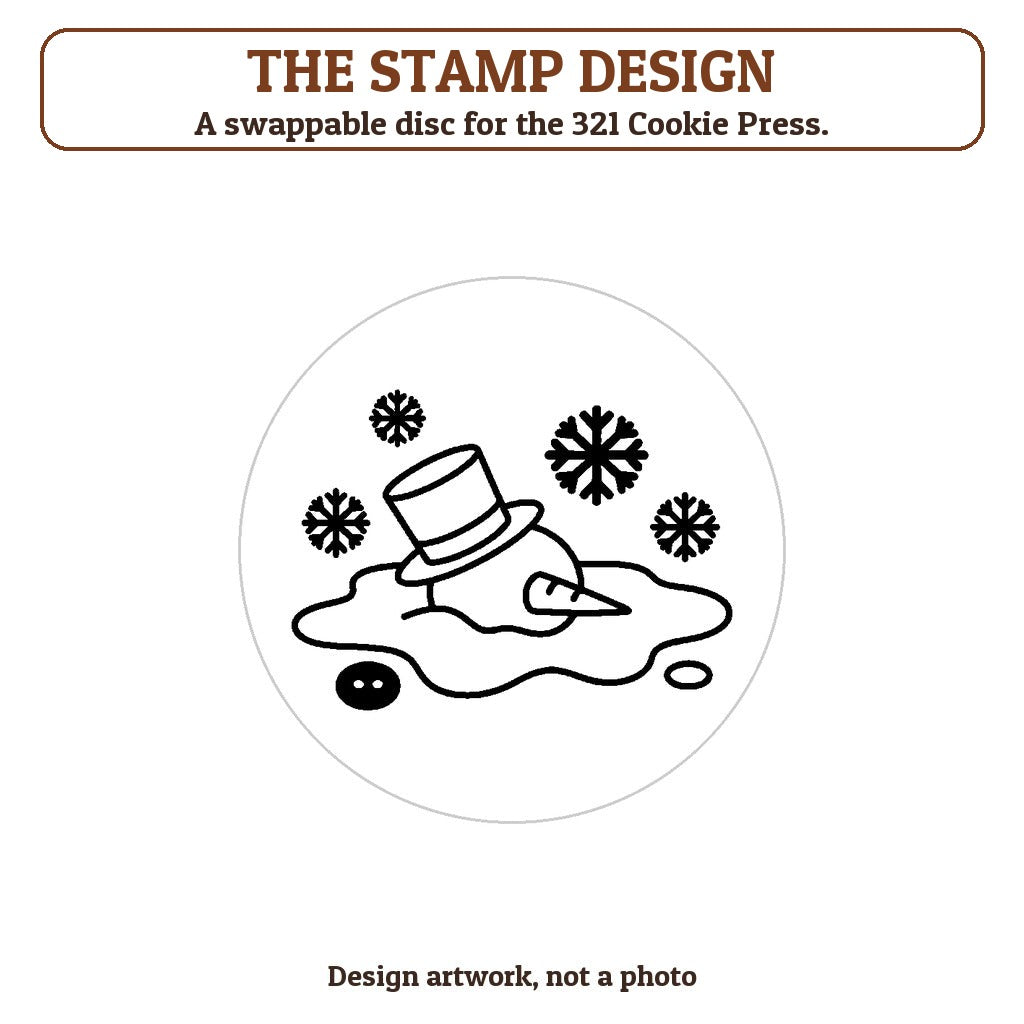 Melting Snowman cookie stamp - the stamp design artwork