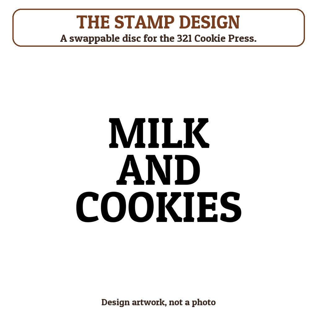 Milk and Cookies cookie stamp - the stamp design artwork