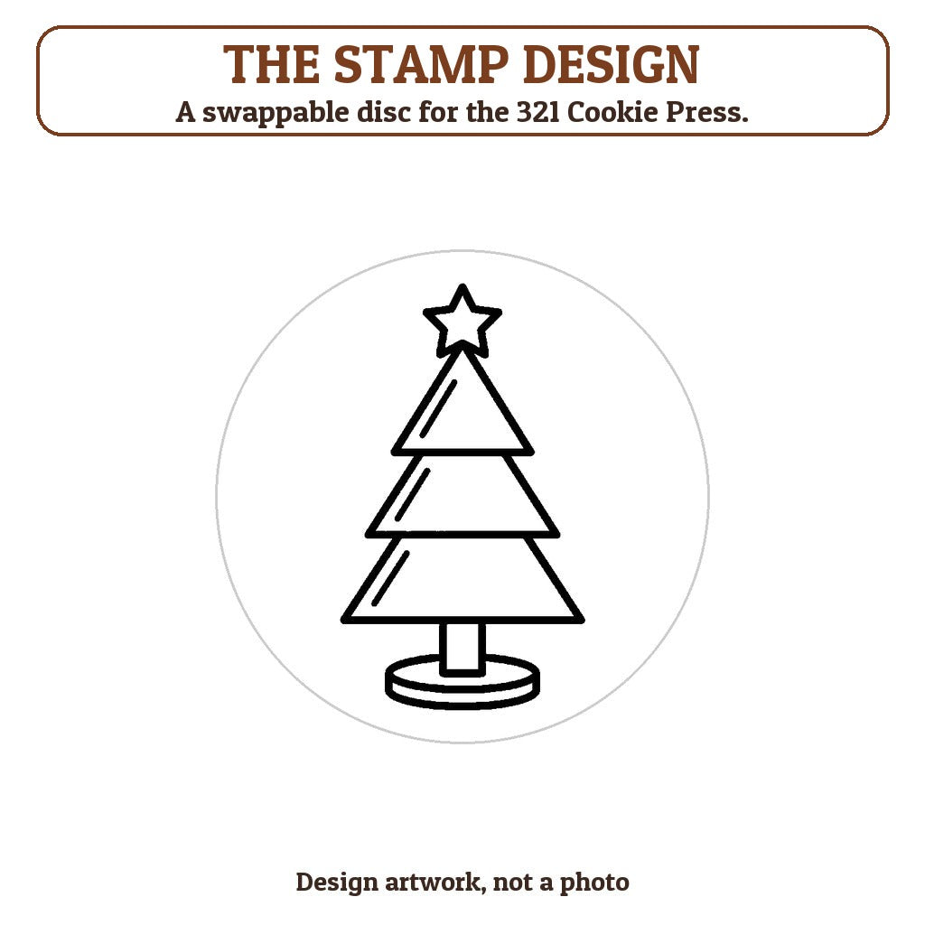 Modern Triangle Tree cookie stamp - the stamp design artwork