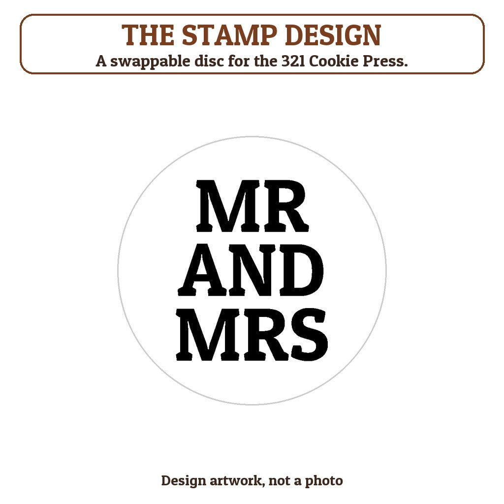 Mr and Mrs cookie stamp - the stamp design artwork