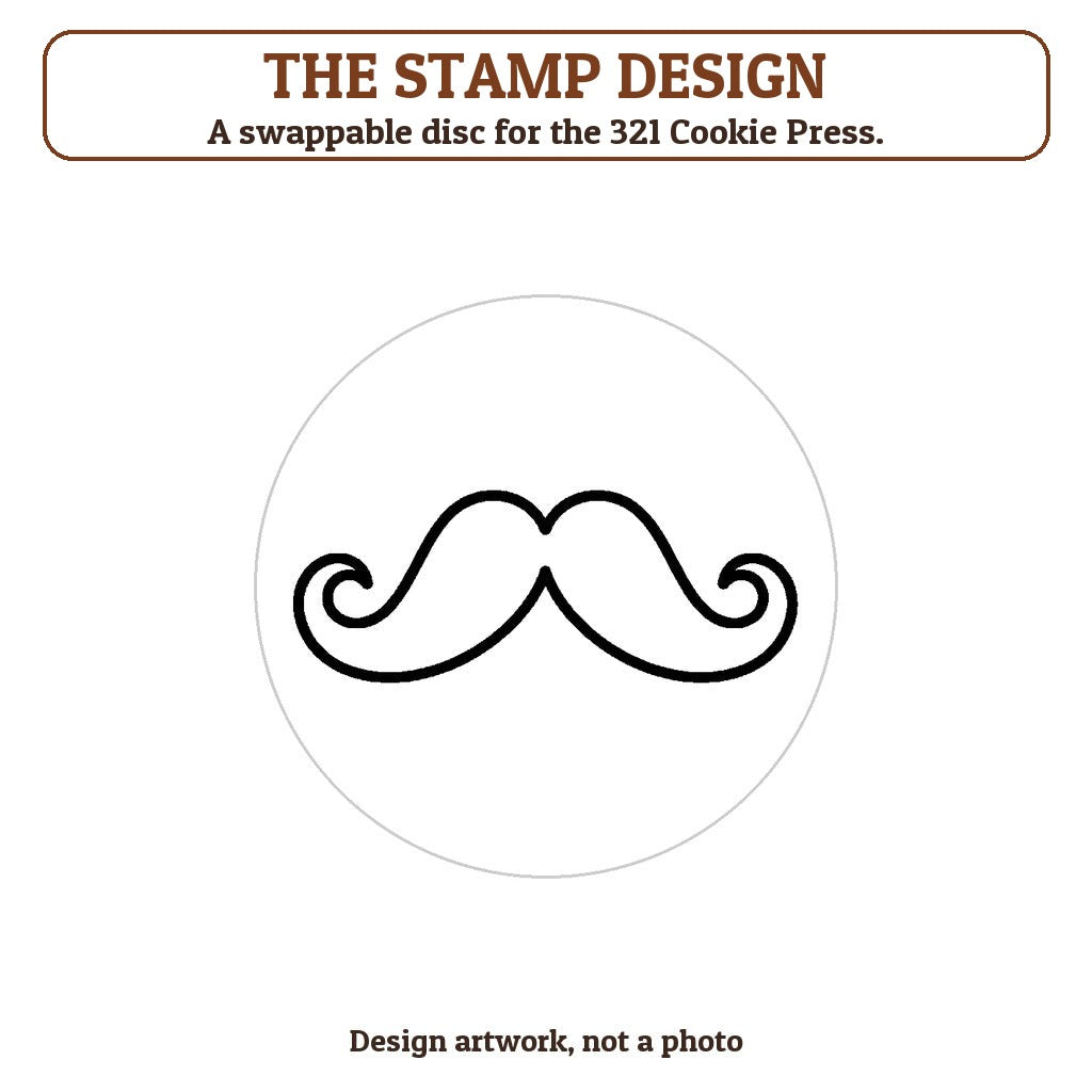 Mustache cookie stamp - the stamp design artwork
