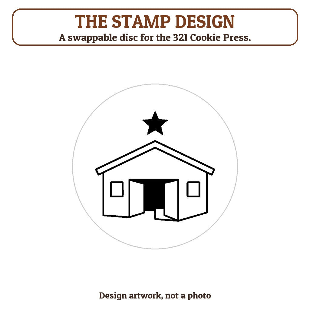 Nativity Stable cookie stamp - the stamp design artwork
