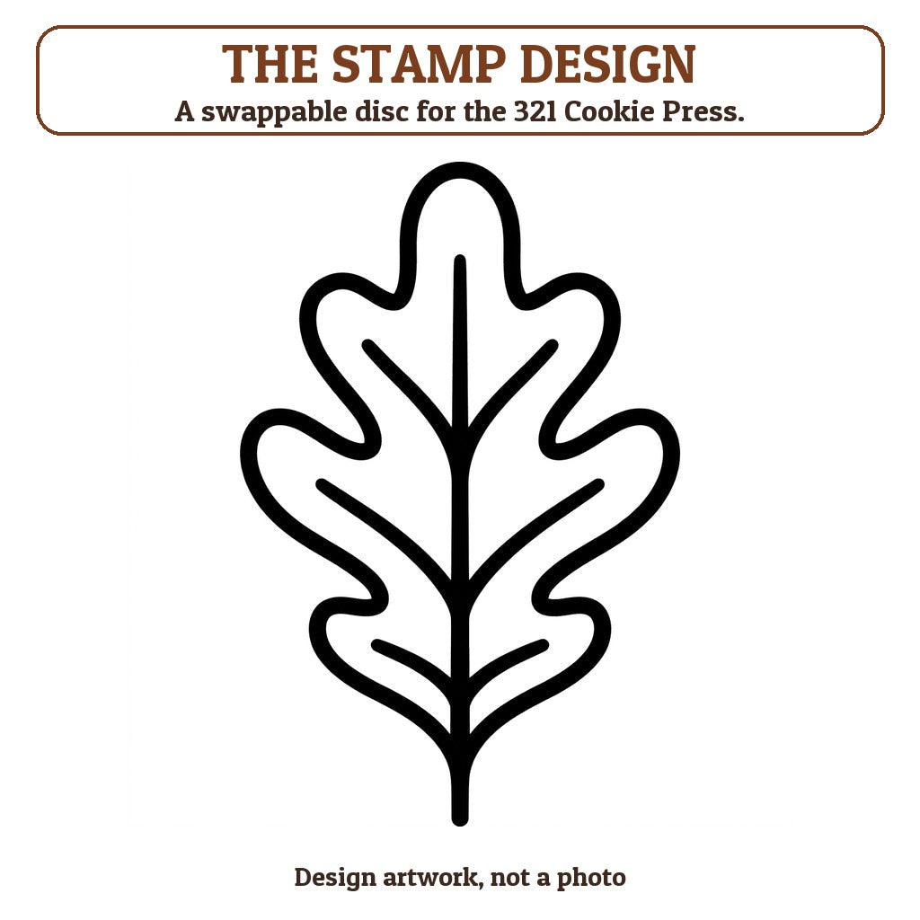 Oak Leaf cookie stamp - the stamp design artwork