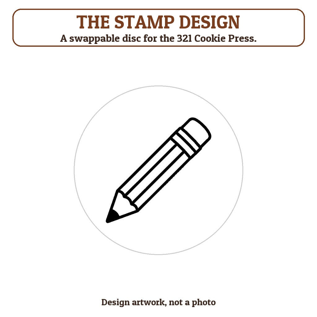 Pencil cookie stamp - the stamp design artwork