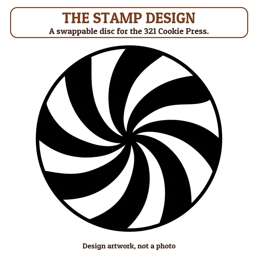 Peppermint Swirl cookie stamp - the stamp design artwork