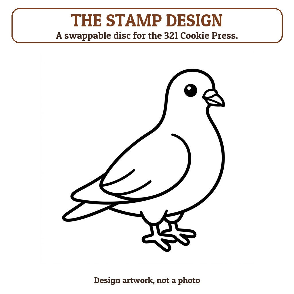 Pigeon cookie stamp - the stamp design artwork