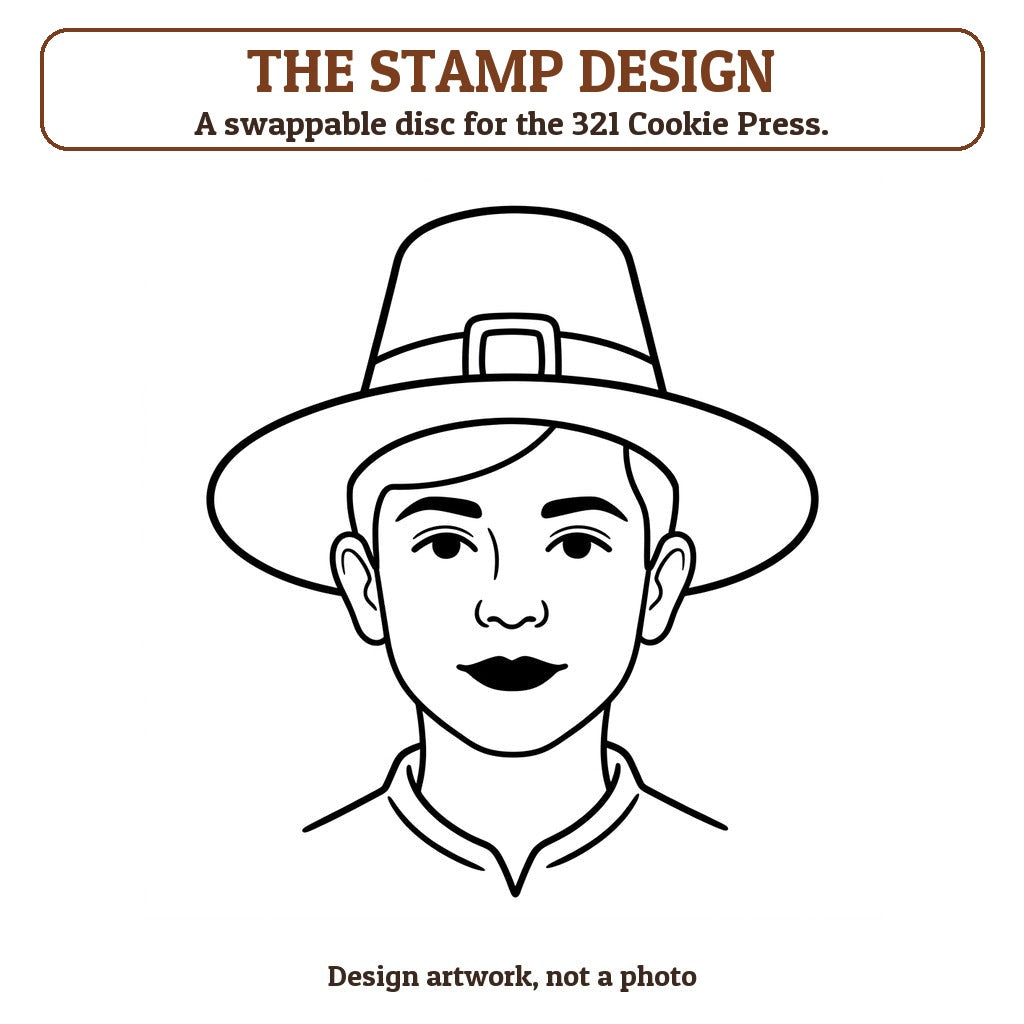 Pilgrim Boy cookie stamp - the stamp design artwork