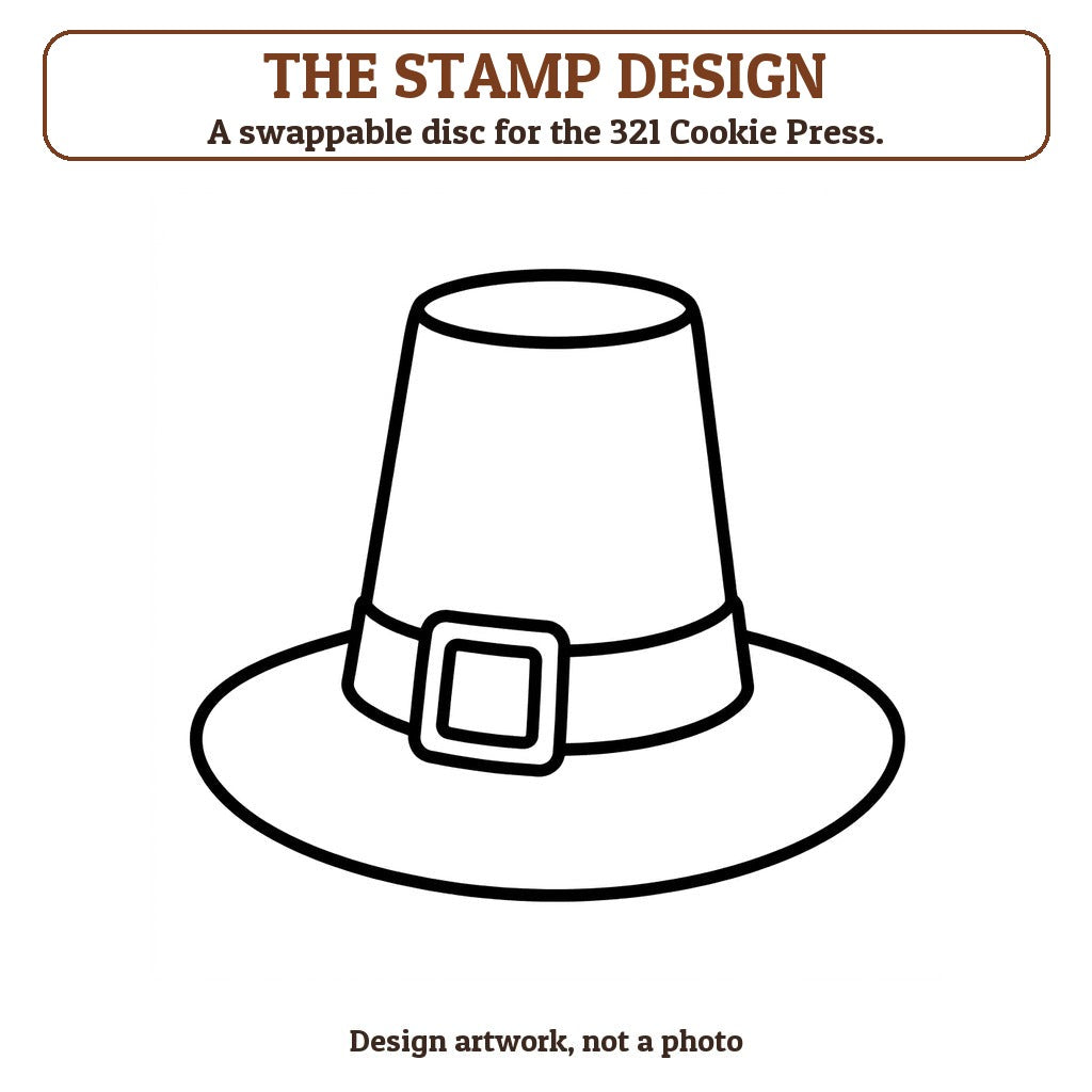 Pilgrim Hat cookie stamp - the stamp design artwork