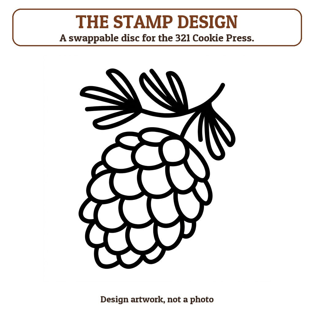 Pinecone and Pine cookie stamp - the stamp design artwork