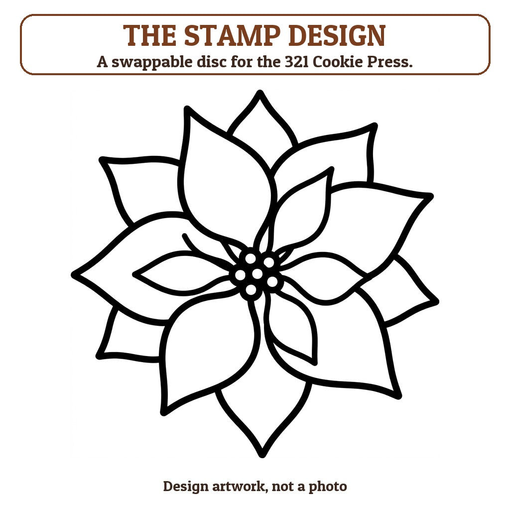 Poinsettia cookie stamp - the stamp design artwork