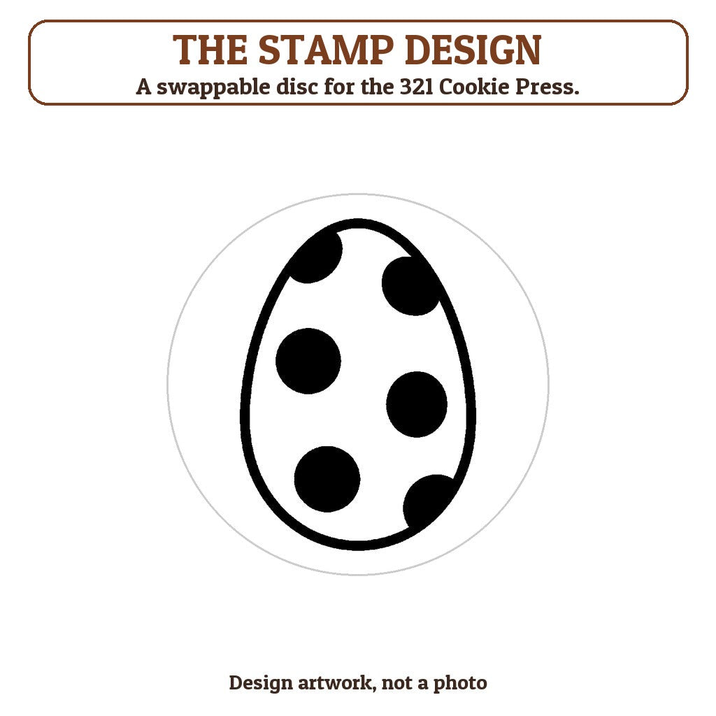 Polka Dot Egg cookie stamp - the stamp design artwork