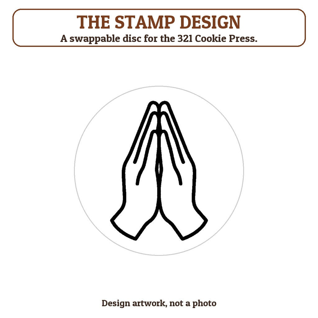 Praying Hands cookie stamp - the stamp design artwork