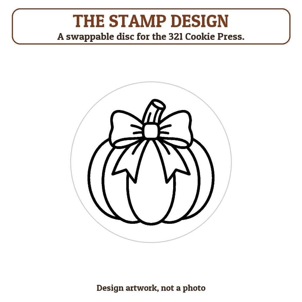 Pumpkin with a Bow cookie stamp - the stamp design artwork
