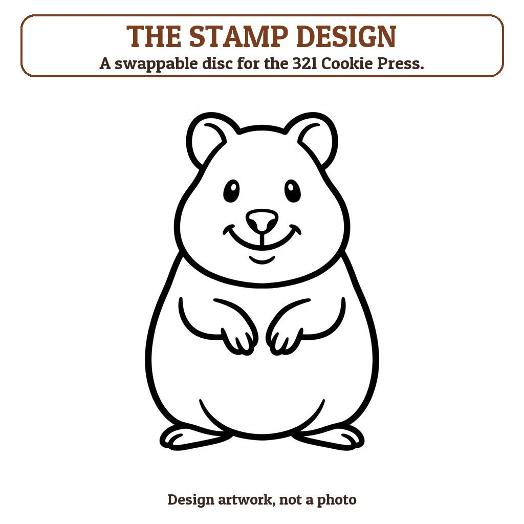 Quokka cookie stamp - the stamp design artwork