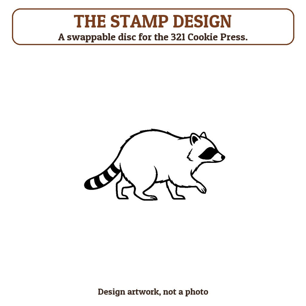 Raccoon cookie stamp - the stamp design artwork