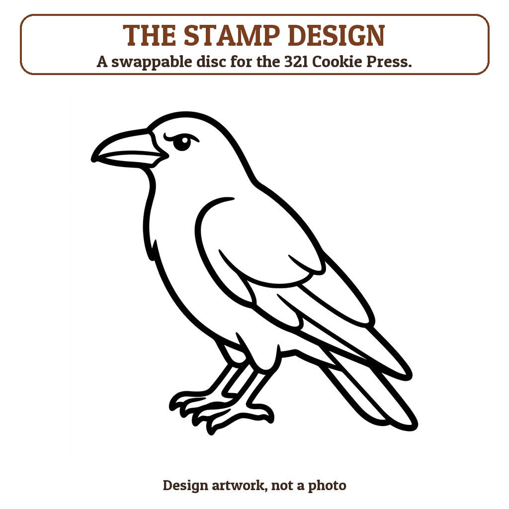 Raven cookie stamp - the stamp design artwork