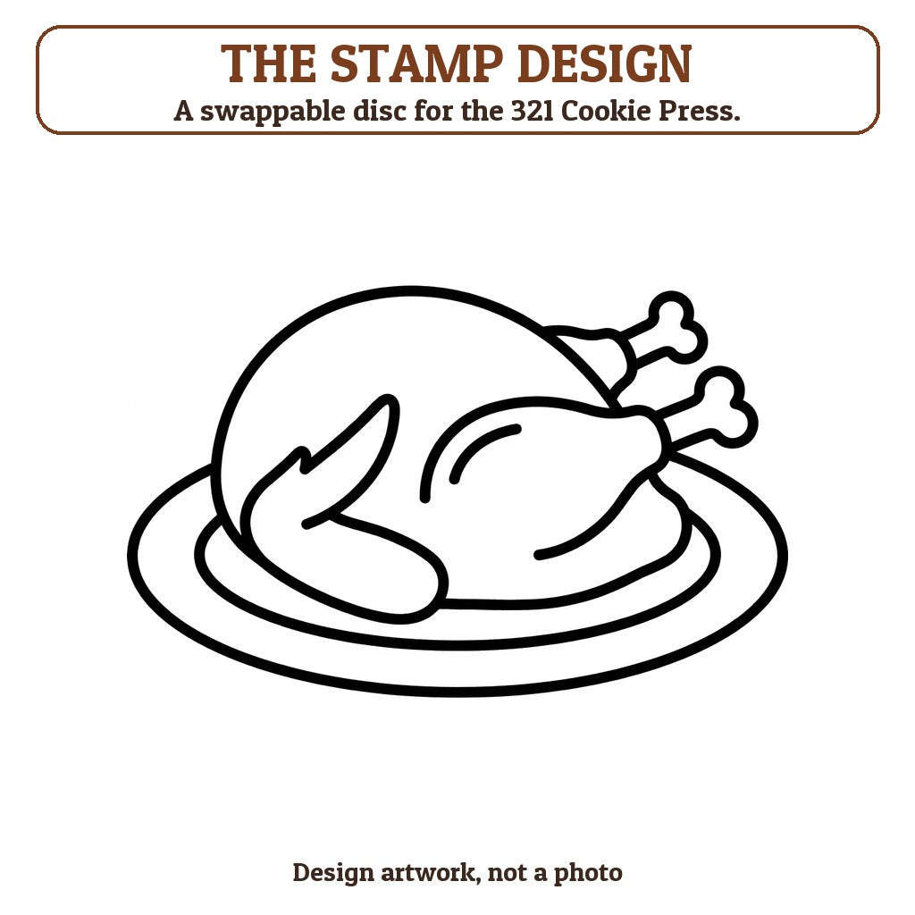 Roast Turkey cookie stamp - the stamp design artwork
