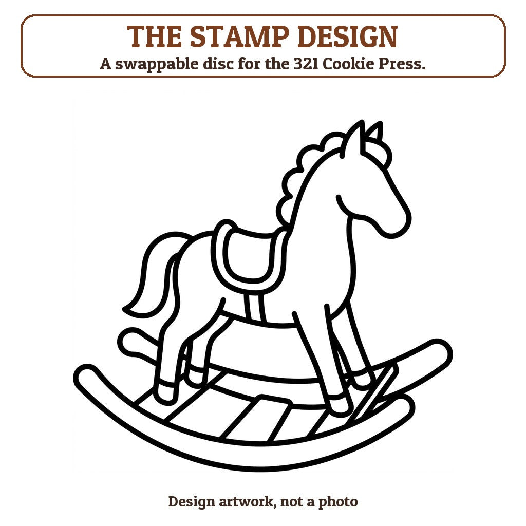 Rocking Horse cookie stamp - the stamp design artwork
