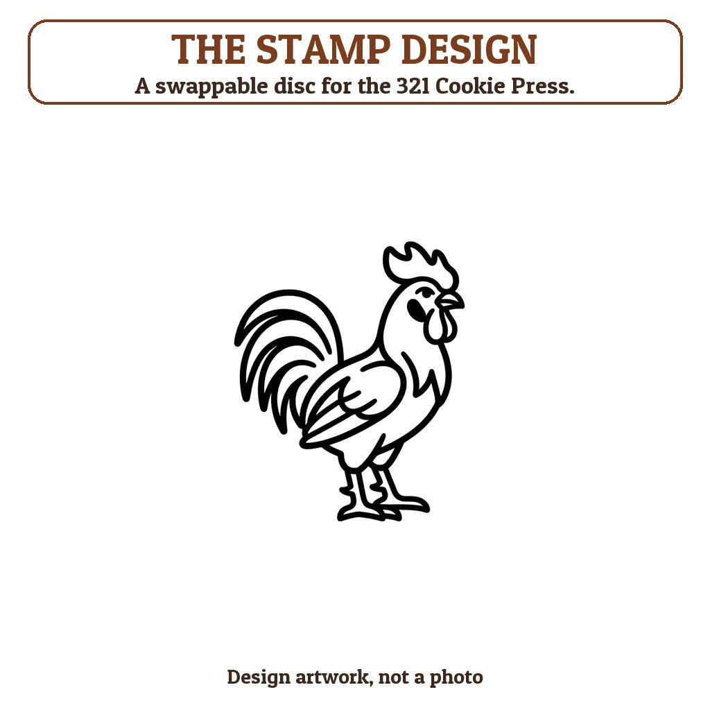 Rooster cookie stamp - the stamp design artwork