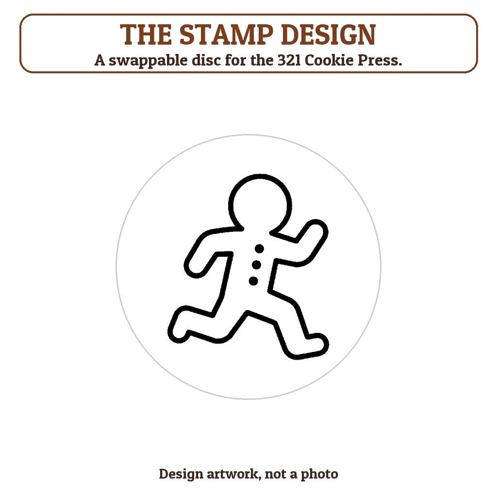 Running Gingerbread Man cookie stamp - the stamp design artwork