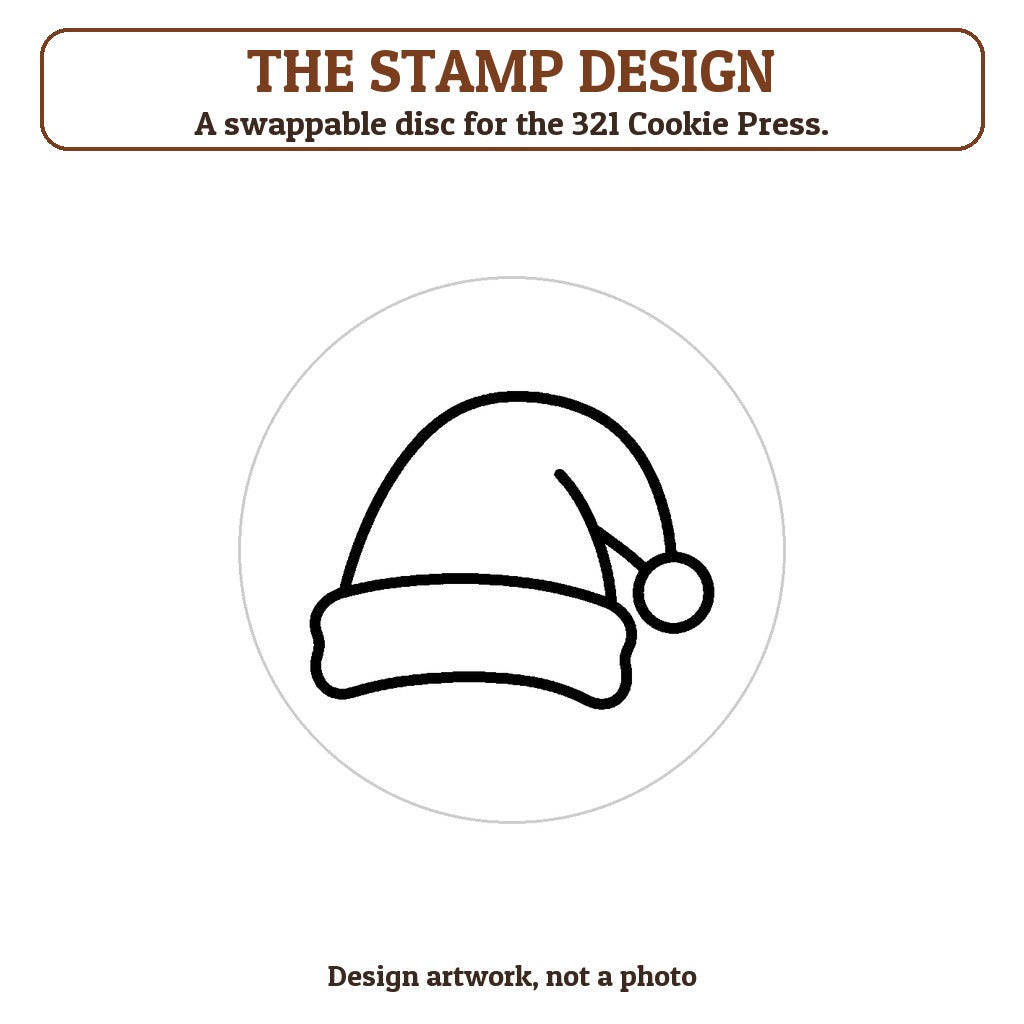 Santa Hat cookie stamp - the stamp design artwork