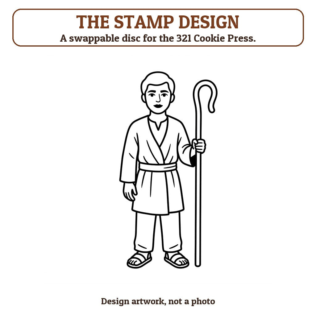 Shepherd and Lamb cookie stamp - the stamp design artwork