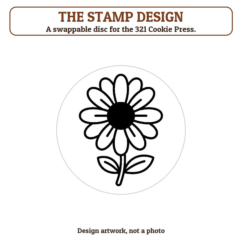 Single Daisy cookie stamp - the stamp design artwork