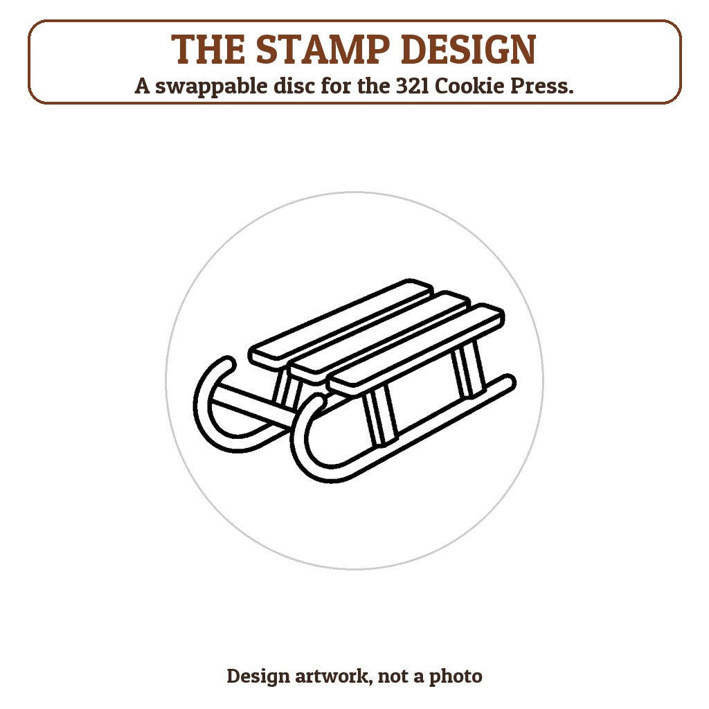 Sled cookie stamp - the stamp design artwork