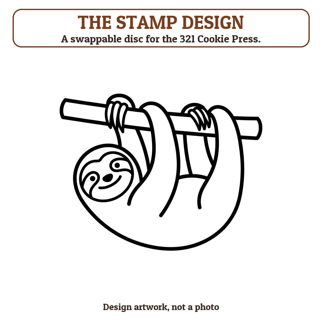 Sloth cookie stamp - the stamp design artwork