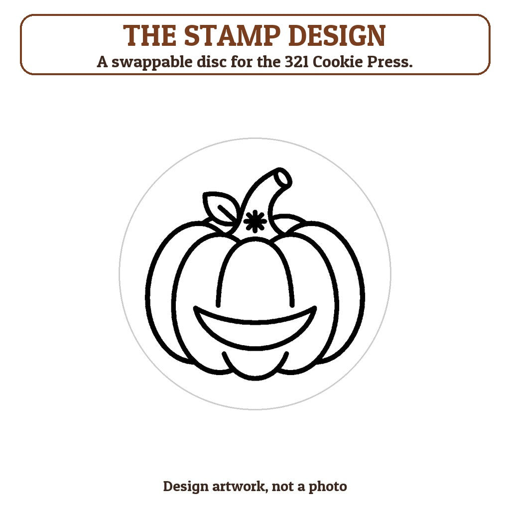 Smiling Pumpkin cookie stamp - the stamp design artwork