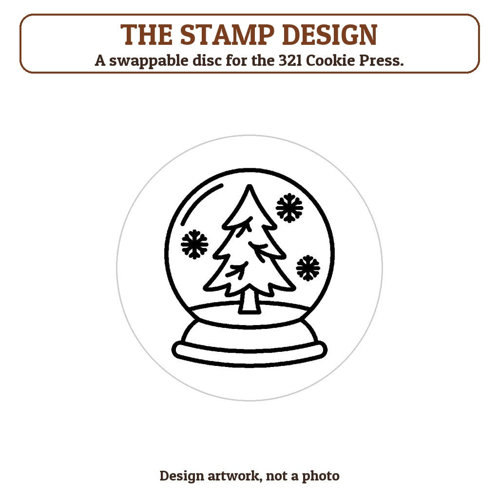 Snow Globe cookie stamp - the stamp design artwork