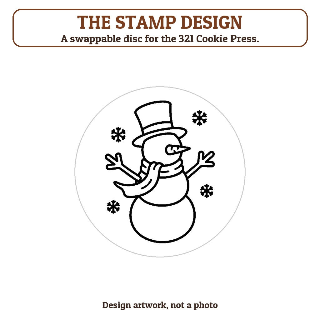 Snowman with Top Hat and Scarf cookie stamp - the stamp design artwork