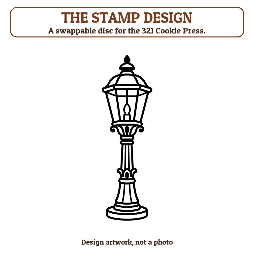Snowy Street Lamp cookie stamp - the stamp design artwork