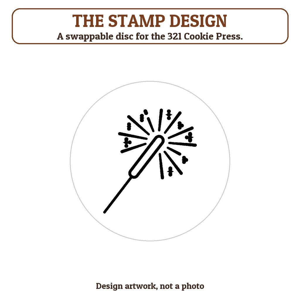 Sparkler cookie stamp - the stamp design artwork