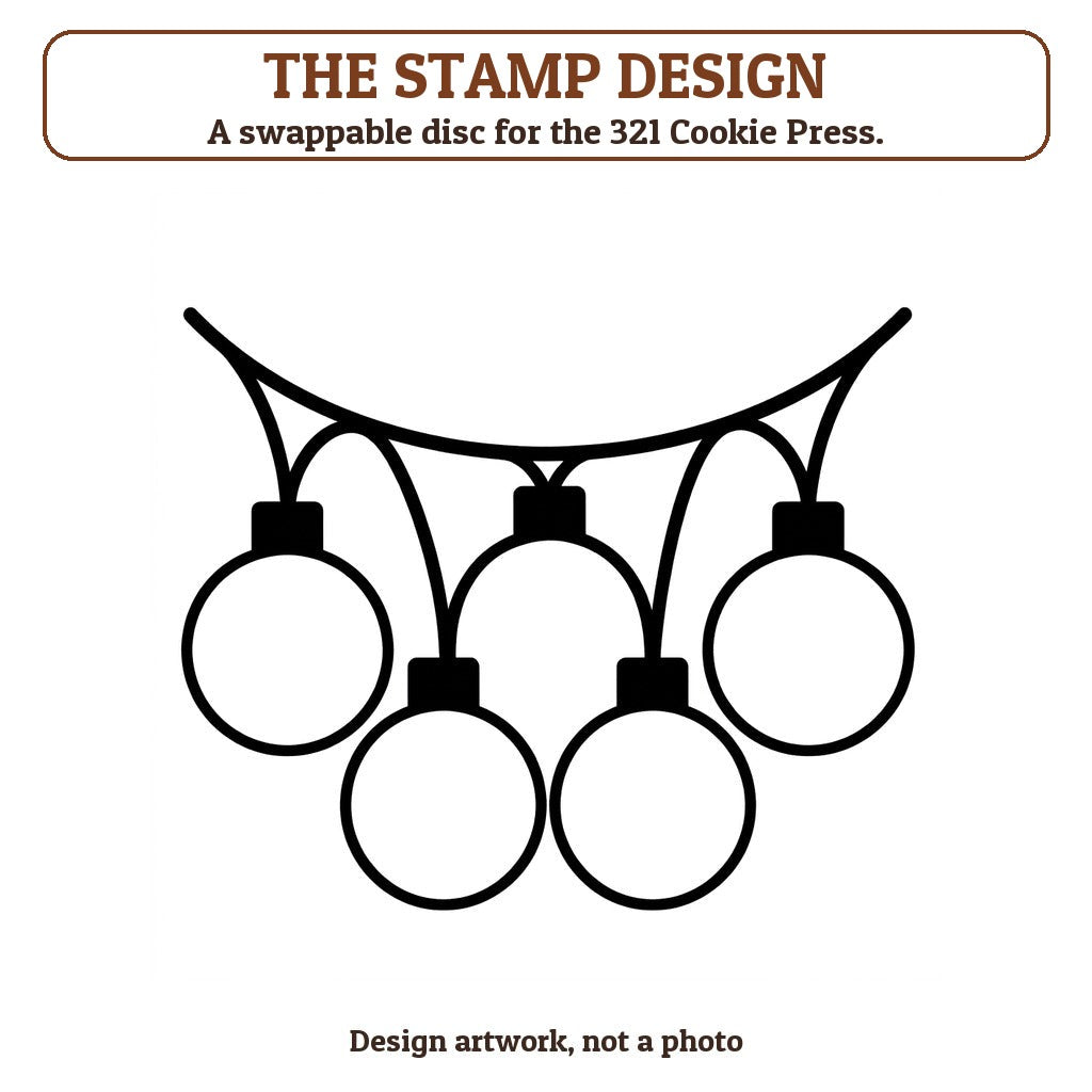 String of Lights cookie stamp - the stamp design artwork