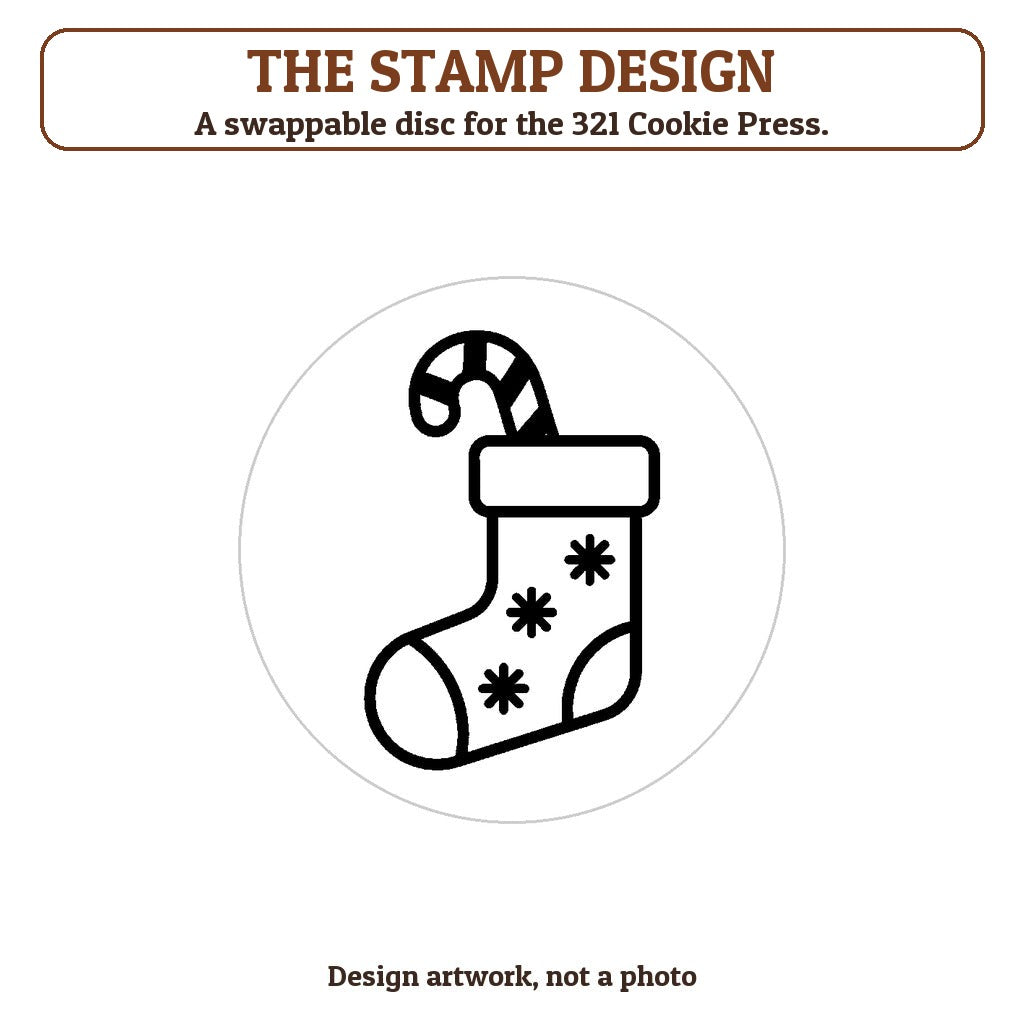 Stuffed Stocking cookie stamp - the stamp design artwork