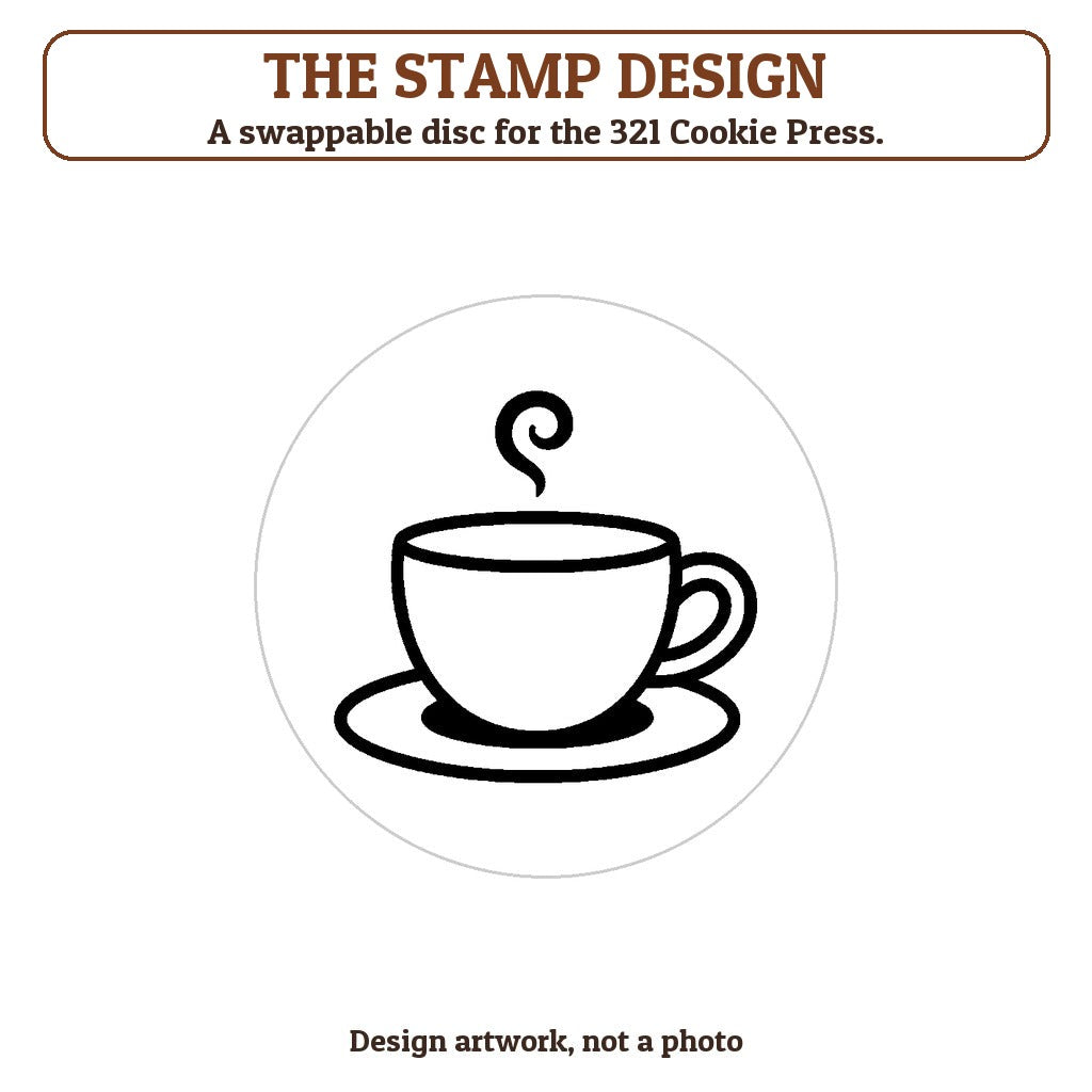 Teacup and Saucer cookie stamp - the stamp design artwork