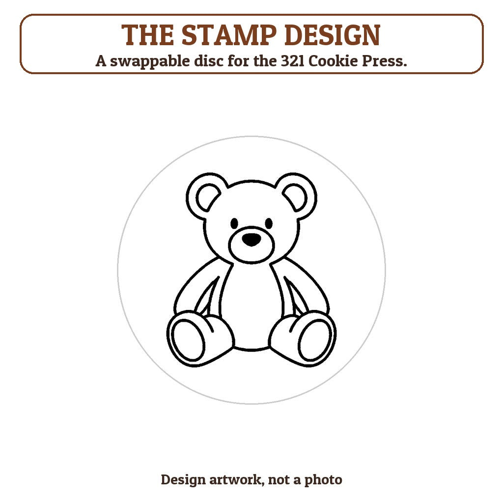 Teddy Bear cookie stamp - the stamp design artwork