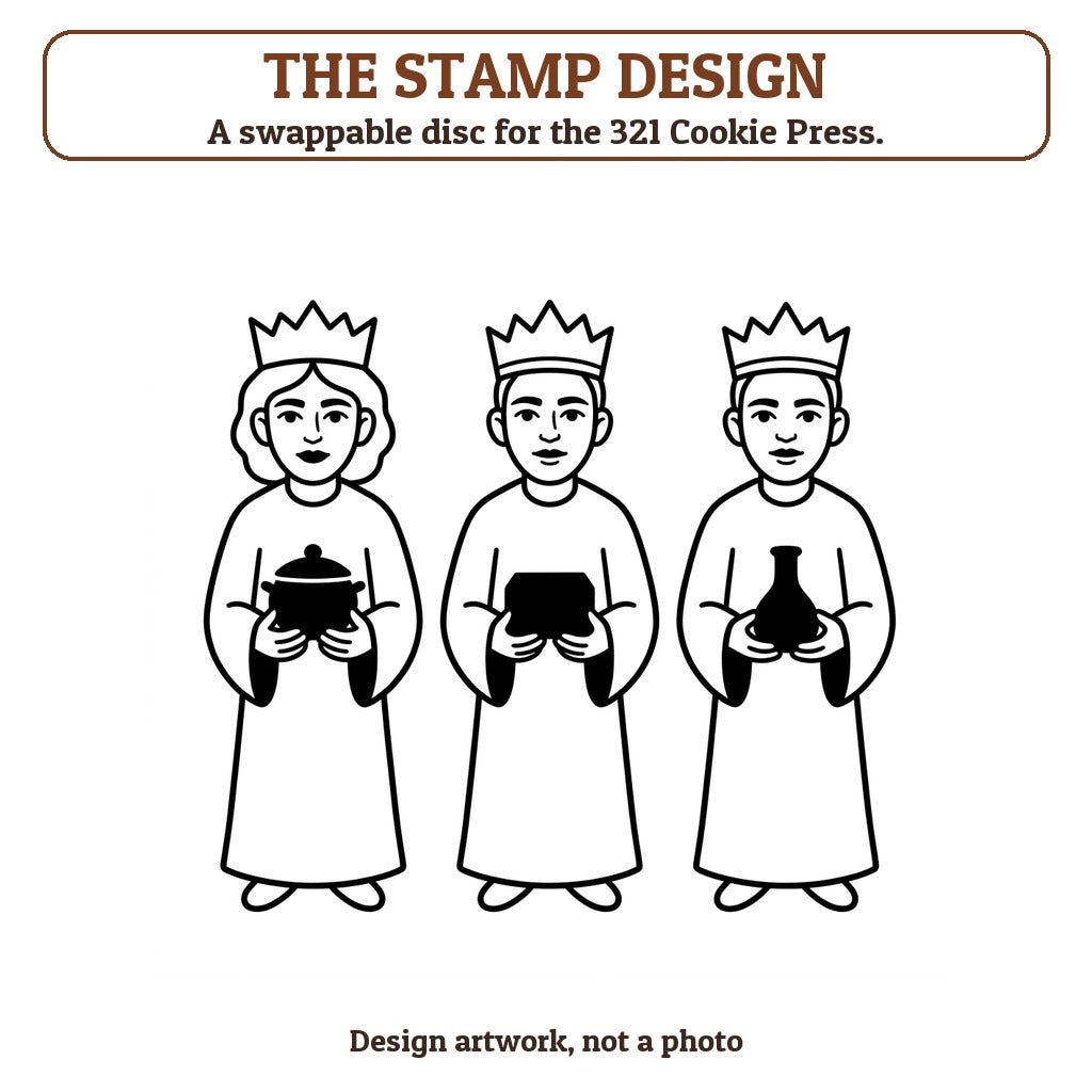 Three Wise Men cookie stamp - the stamp design artwork