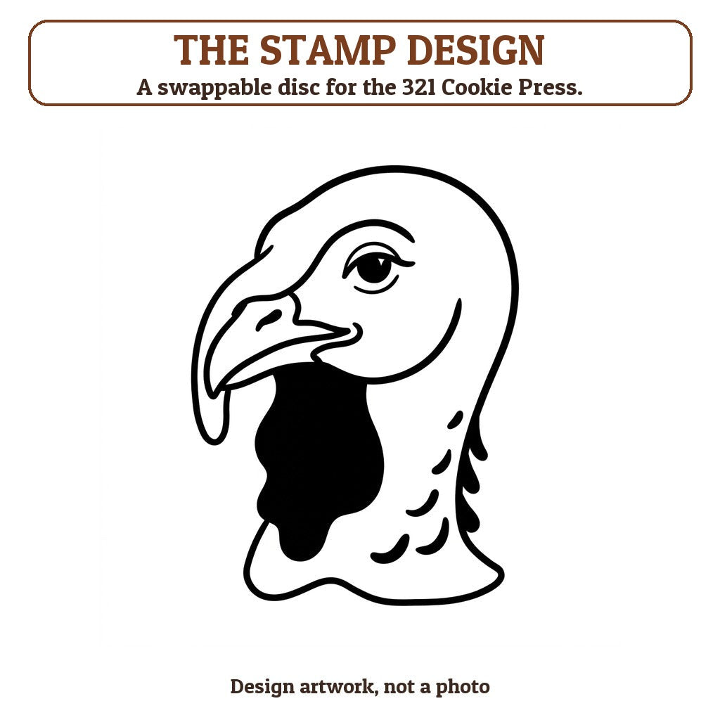 Turkey Face cookie stamp - the stamp design artwork