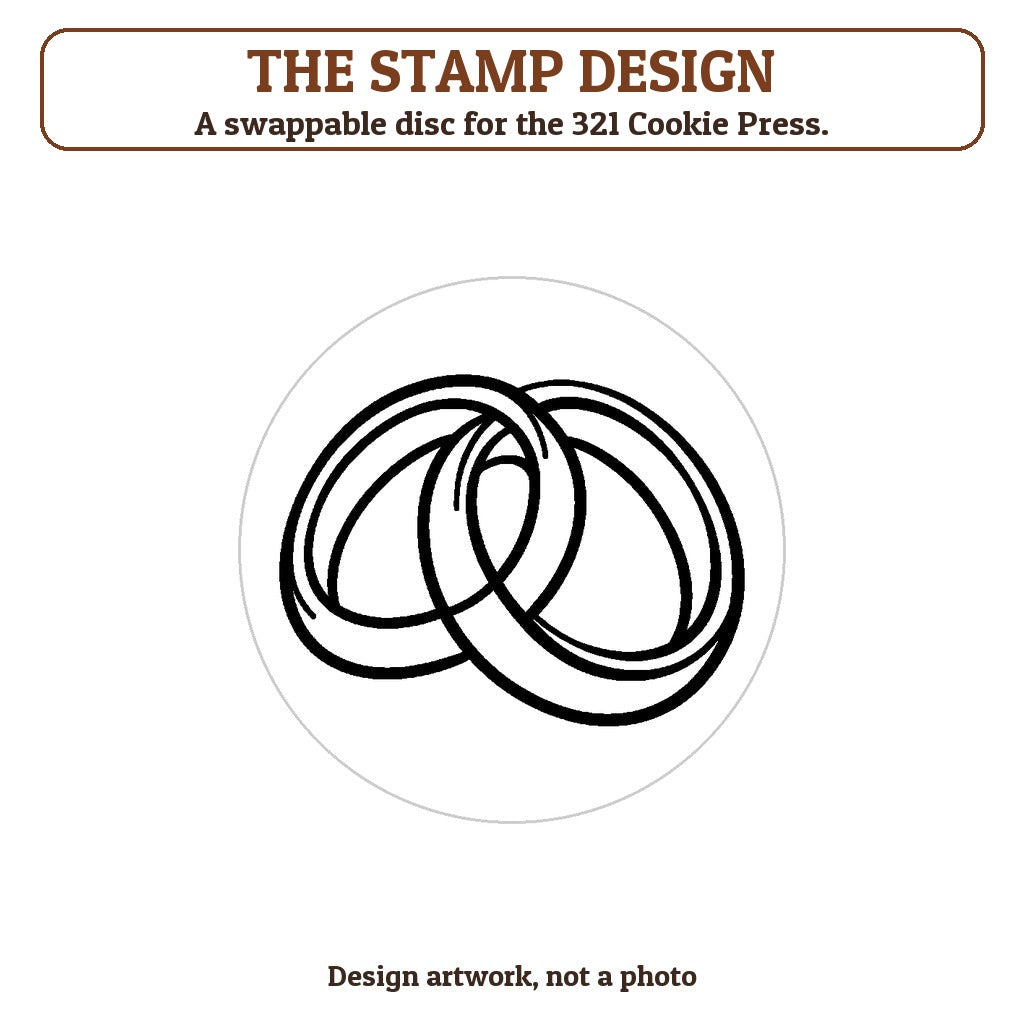 Two Rings Interlocked cookie stamp - the stamp design artwork