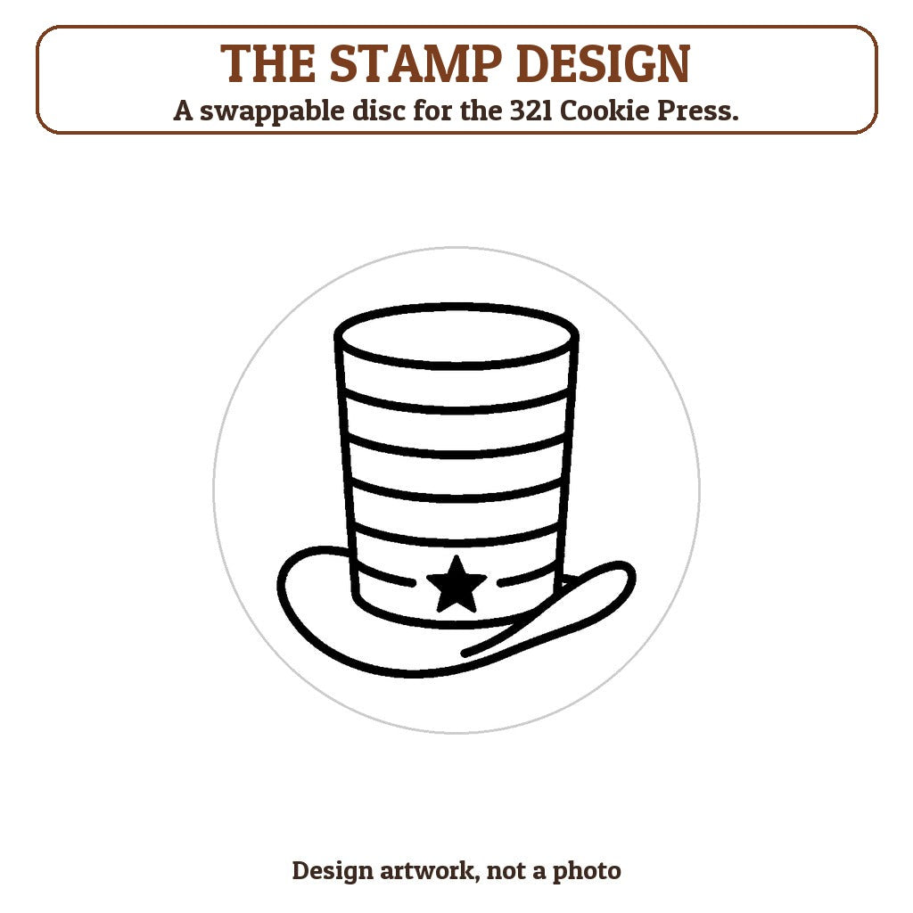 Uncle Sam Hat cookie stamp - the stamp design artwork